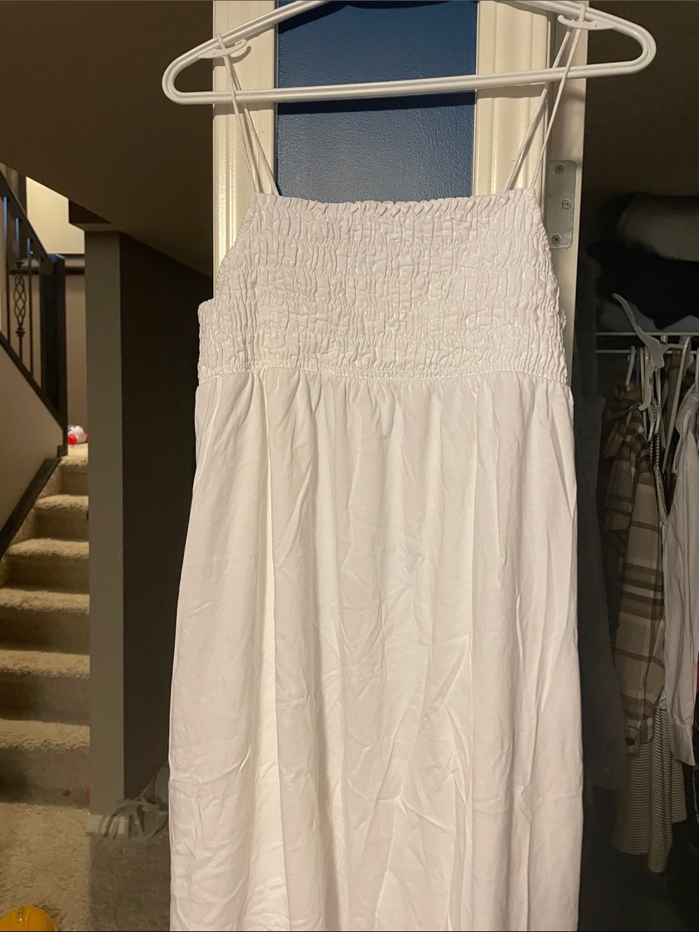 Zara White Elastic Waist Dress